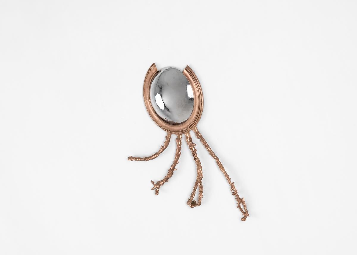 Miroir en bronze fait à la main « Petit Poulpe » de Michel Salerno, France, 2020 Bon état - En vente à New York, NY