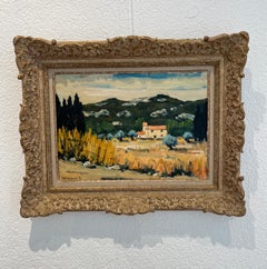 Mas of Provence, Expressionist Oil Painting, Late 20th Century, Framed