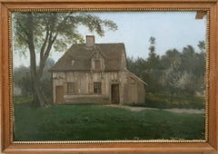 WILLENICH Painting 19th Offical Navy painter Le Havre Normandy Landscape house 