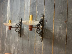 Michel Zadounaïsky 1903-1983 (attributed to) pair of wrought iron, lacquered