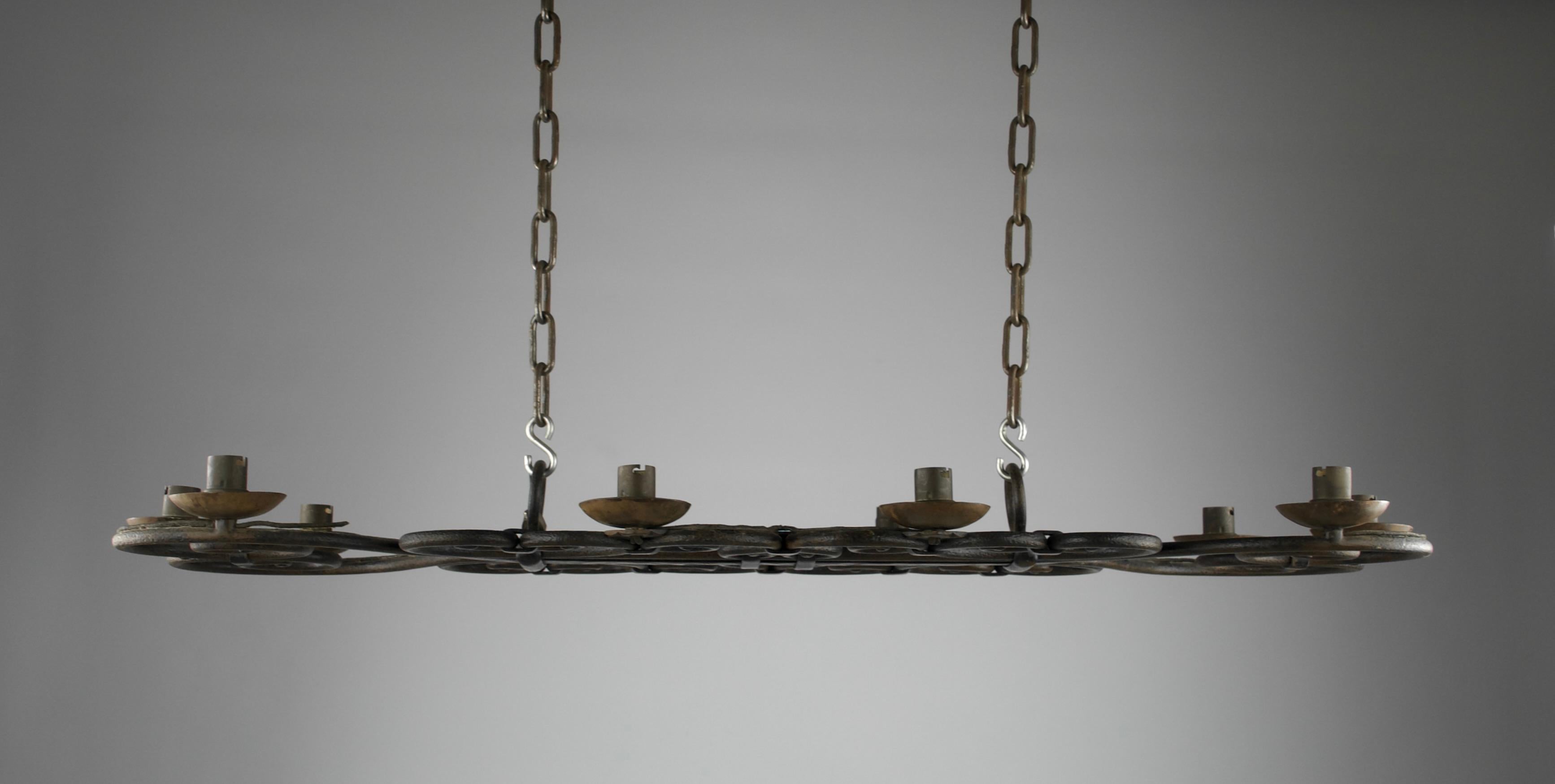 Michel ZADOUNAISKY (1903 - 1983), Lámpara de araña, Francia Años 50 mediados del siglo XX en venta