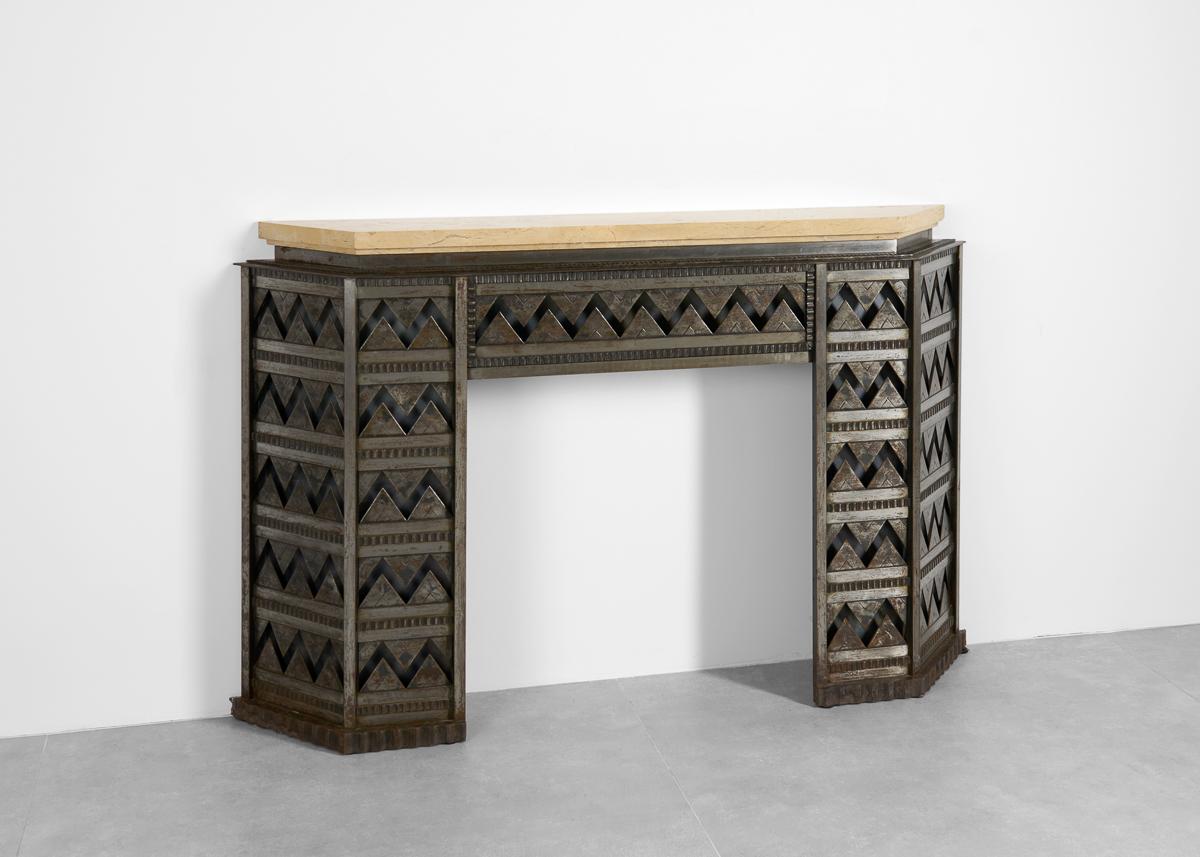 Fer forgé Michel Zadounaïsky, Cheminée Art déco, France, 1932