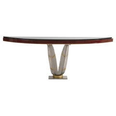 Michel Zadounaïsky, Art Deco Wall Mounted "Banana Leaf" Console, France, c. 1960