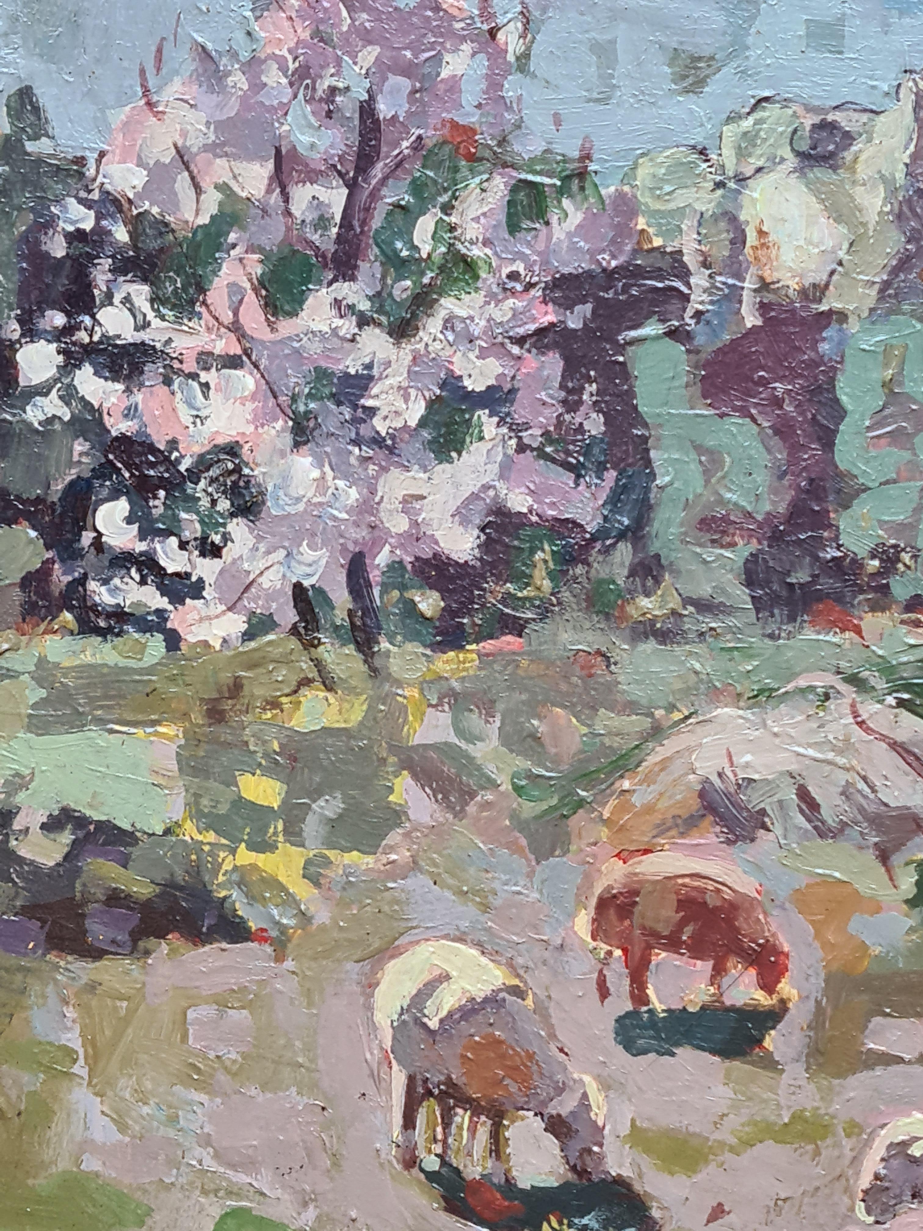 French Impressionist Landscape, Spring, The Cherry Blossom, Les Baux de Provence 2