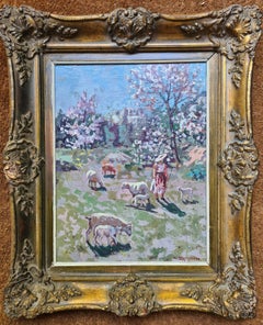 French Impressionist Landscape, Spring, The Cherry Blossom, Les Baux de Provence