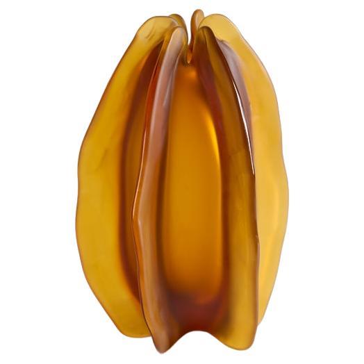 Michela Cattai, sculpture contemporaine en verre de Murano ambre soufflé à la main, Italie, 2023. en vente