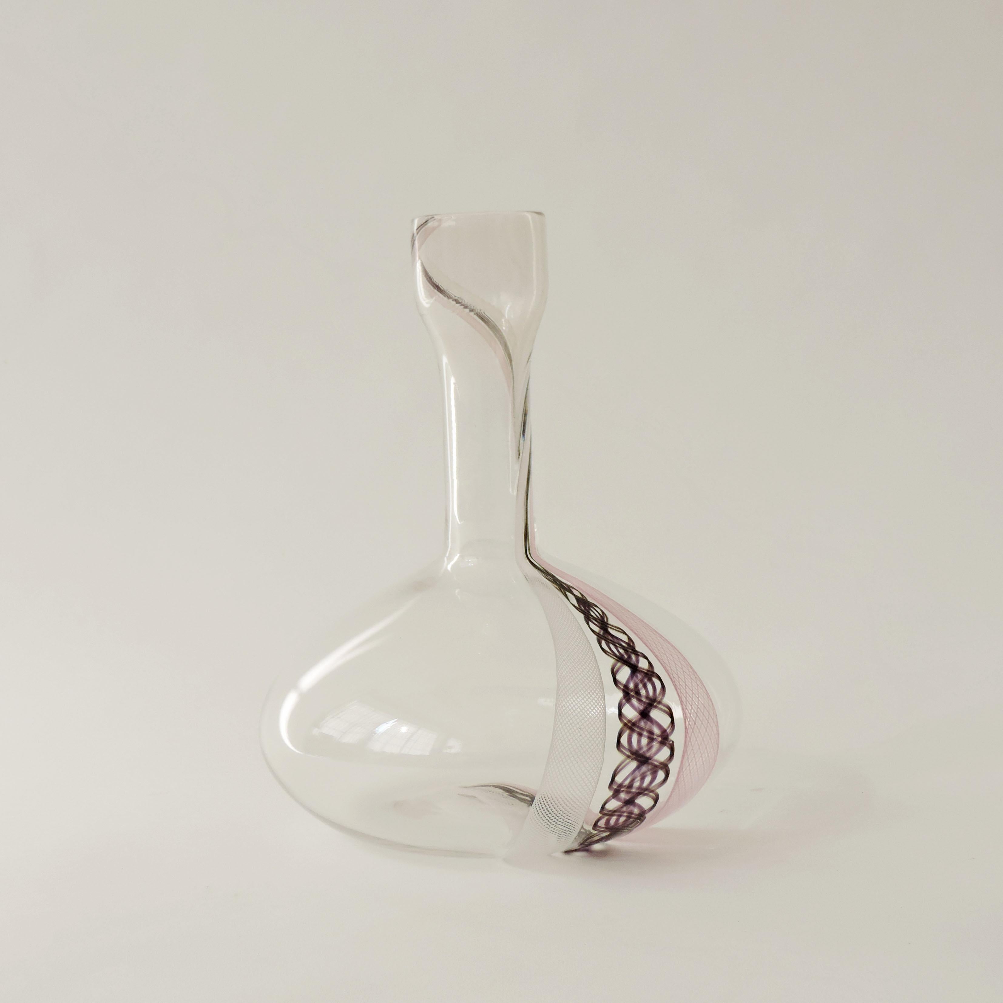 Italian Michela Cattai Early Murano Glass Bottle, Italy, 1990s For Sale