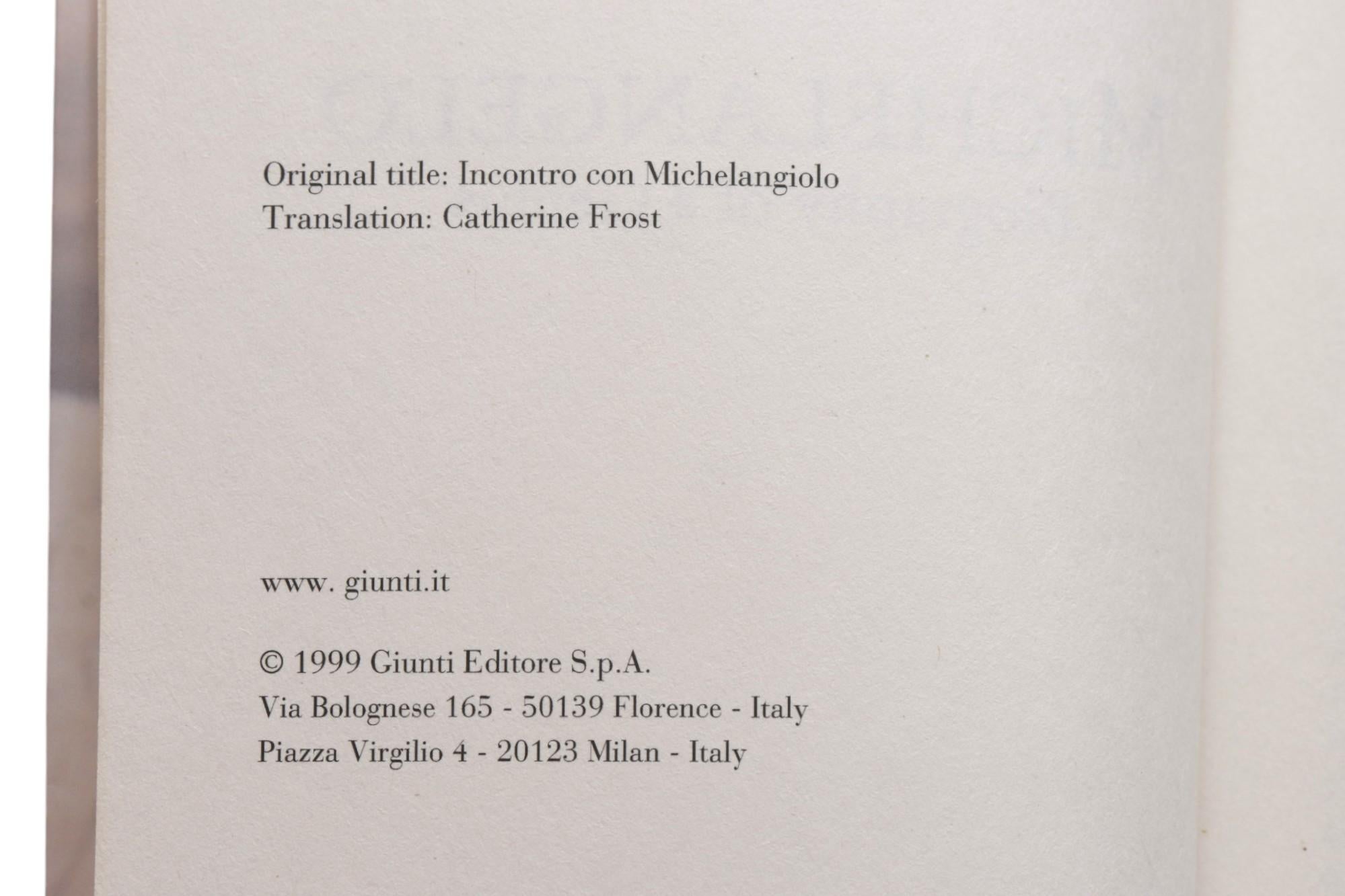 Conjunto de cuatro libros de tapa blanda sobre Miguel Ángel. Publicado entre 1962-2010. Tres libros impresos en Italia, uno en Alemania Occidental.
