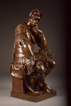 Michelangelo Bronze 73 cm H, Lorenzo De Medici, F. Barbedienne/A. Collas, 1870