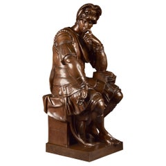 Michelangelo Bronze 73 cm H, Lorenzo De Medici, F. Barbedienne/A. Collas, 1870