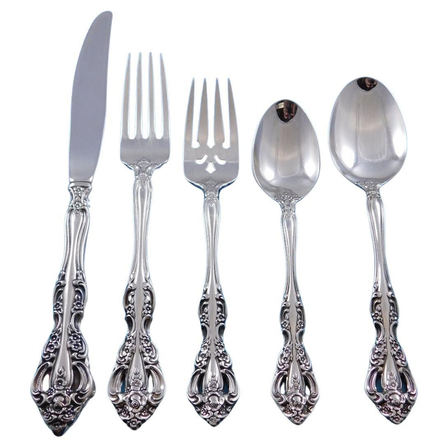 Michelangelo by Oneida Stainless Steel Flatware Set for 8 Service 55 Pcs  Estate at 1stDibs | oneida heirloom stainless, oneida stainless patterns,  oneida michelangelo 45-piece flatware set service for 8