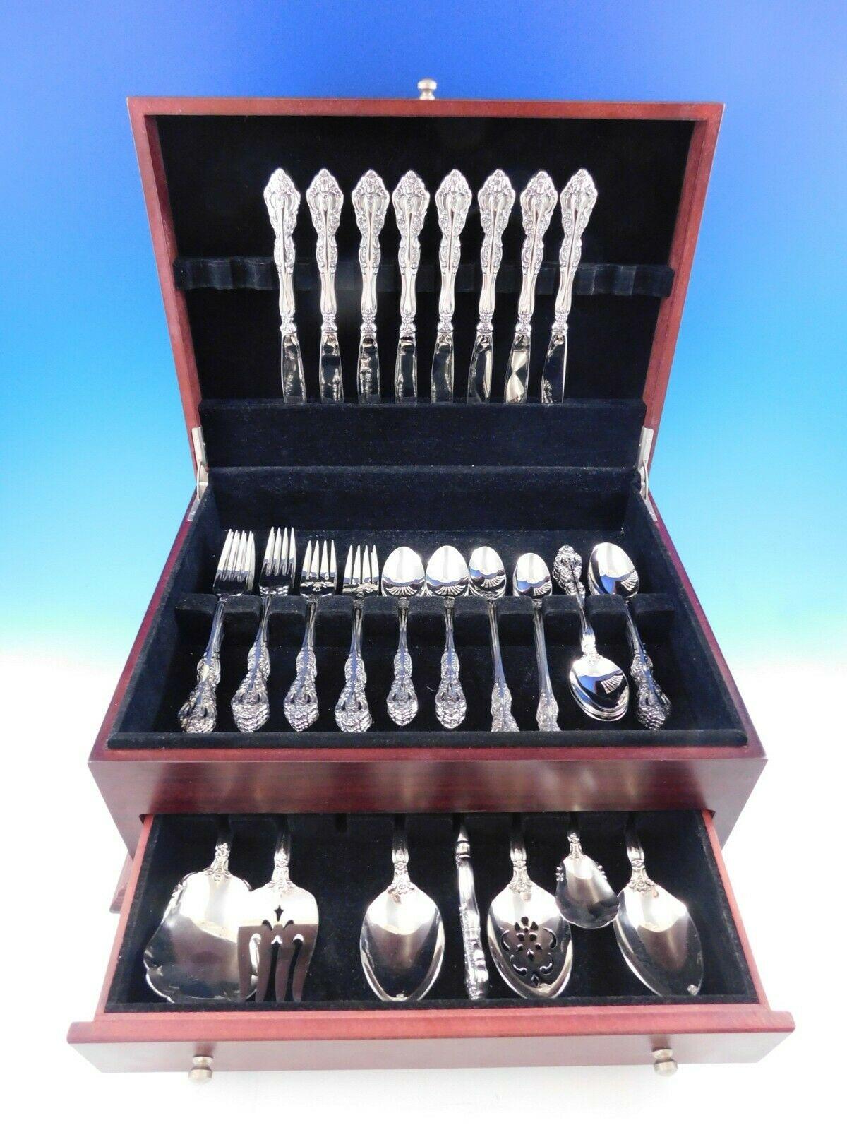 Michelangelo by Oneida stainless steel flatware set, 55 pieces. This is one of our best selling stainless patterns! This set includes:

8 knives, 9 1/8