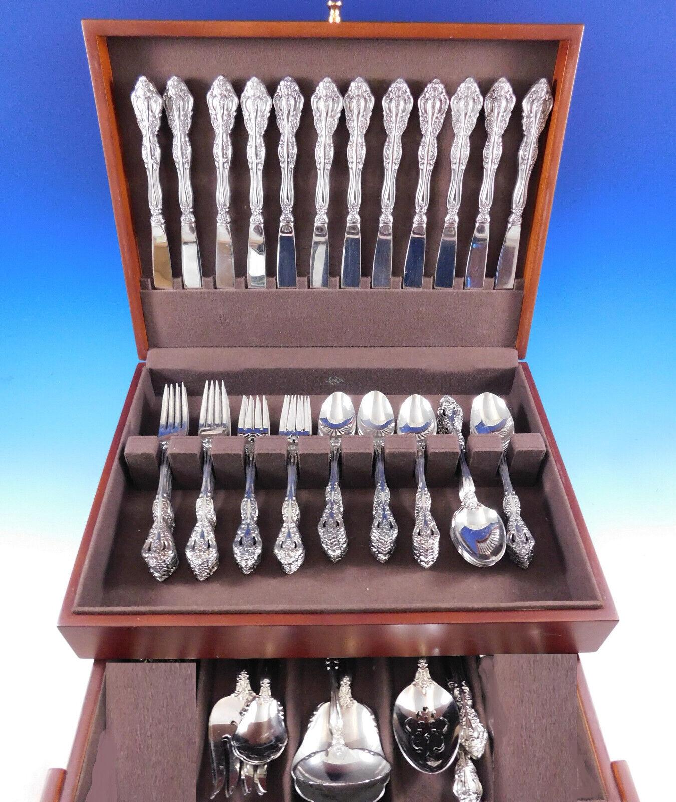 Best seller! Michelangelo by Oneida estate stainless steel flatware set, 84 pieces. This set includes:

12 knives, 9