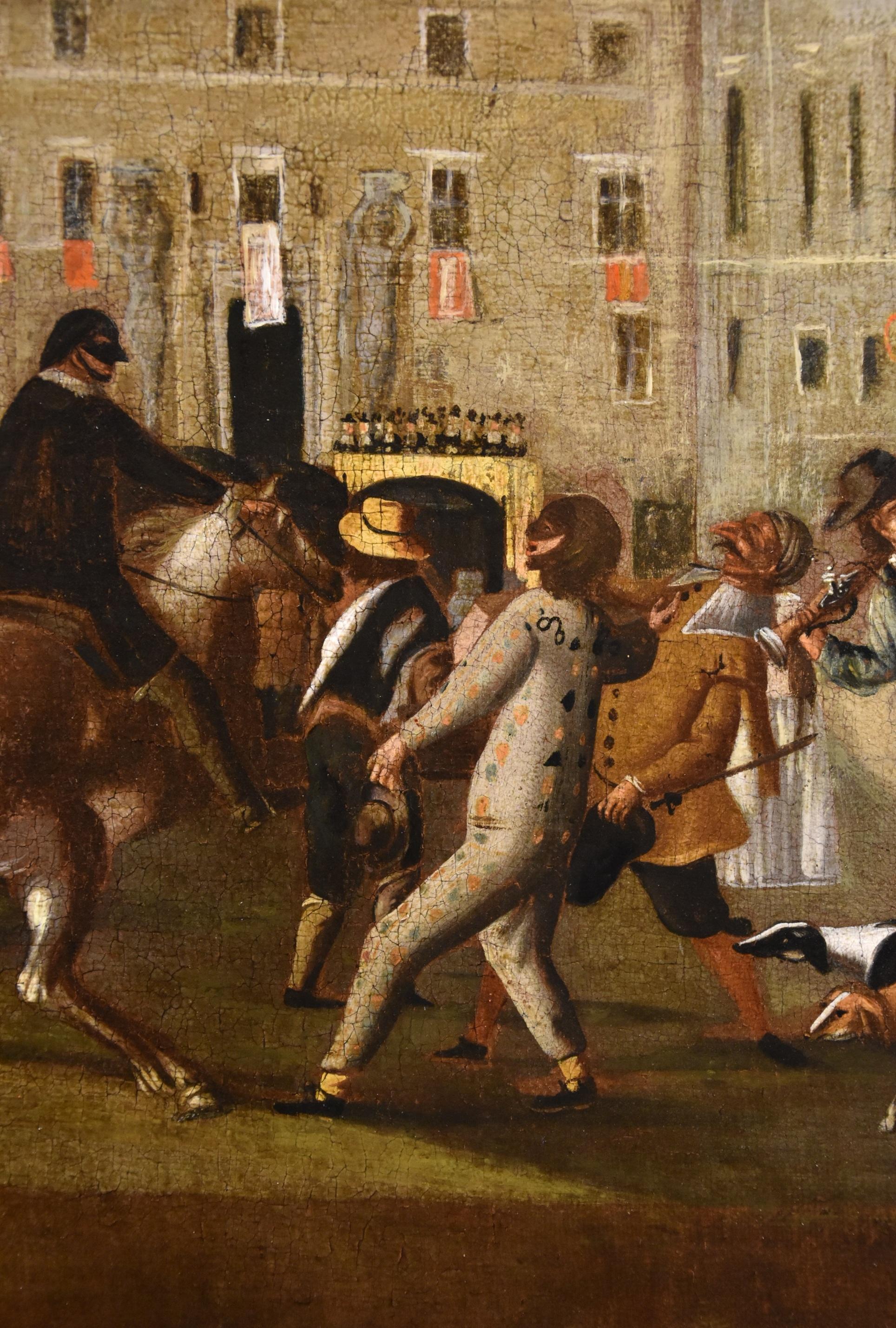 Carnaval Roma Colonna plaza Cerquozzi Siglo XVII Pintura Óleo sobre lienzo Italia en venta 7