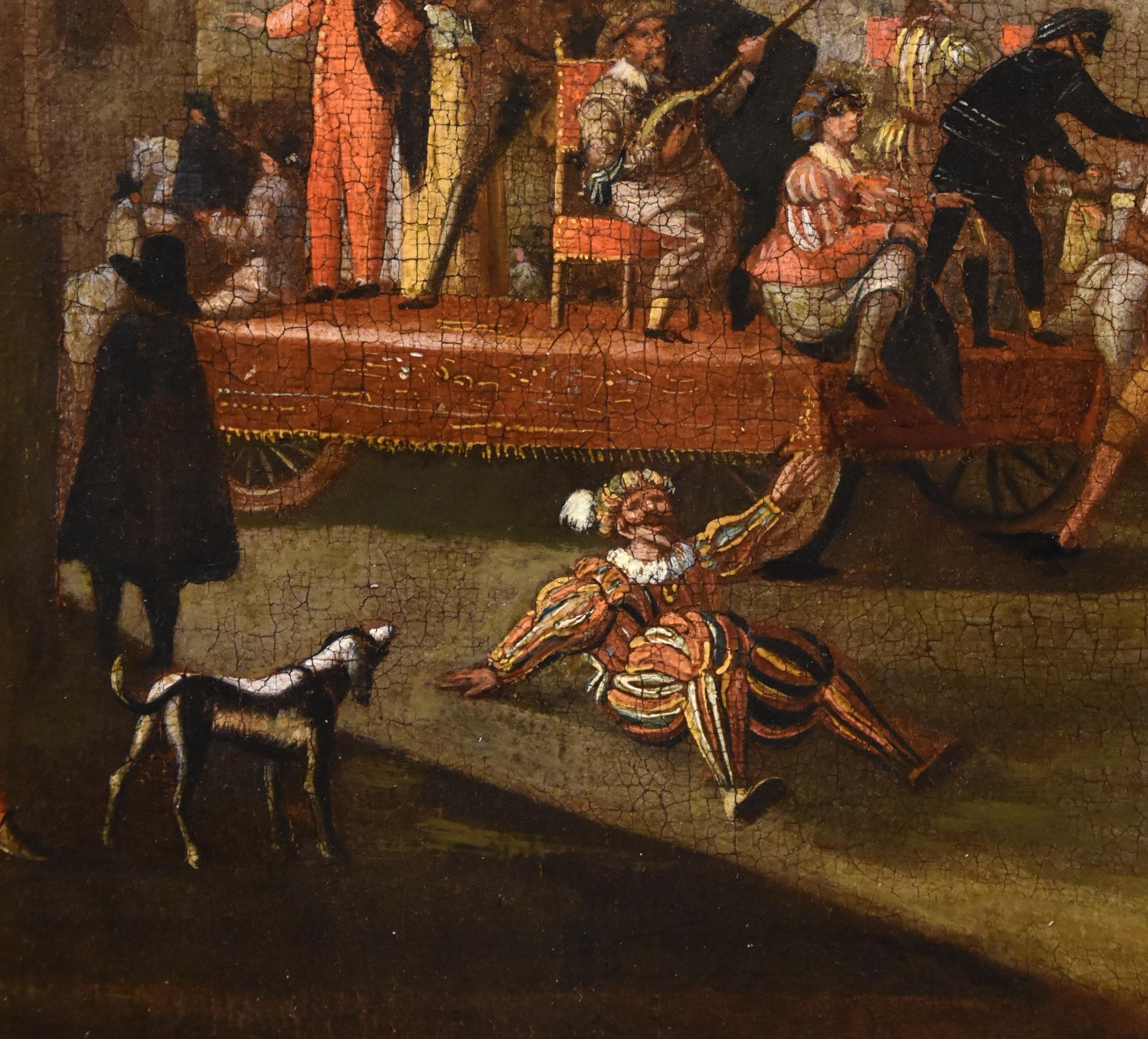 Carnaval Roma Colonna plaza Cerquozzi Siglo XVII Pintura Óleo sobre lienzo Italia en venta 9