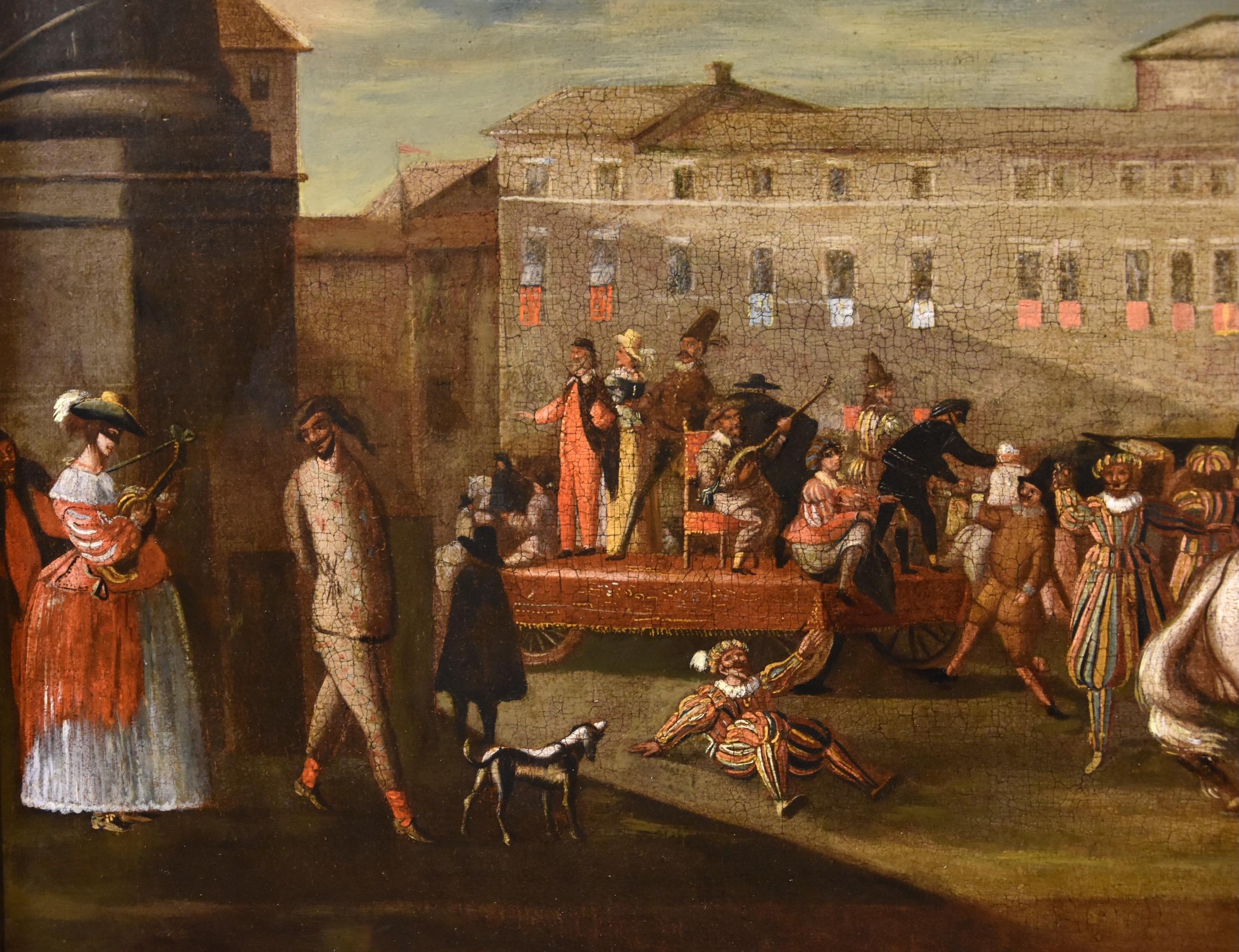 Carnaval Roma Colonna plaza Cerquozzi Siglo XVII Pintura Óleo sobre lienzo Italia en venta 4
