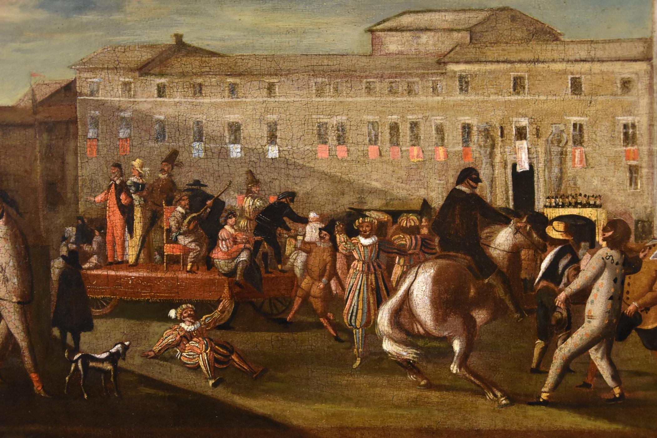 Carnaval Roma Colonna plaza Cerquozzi Siglo XVII Pintura Óleo sobre lienzo Italia en venta 5