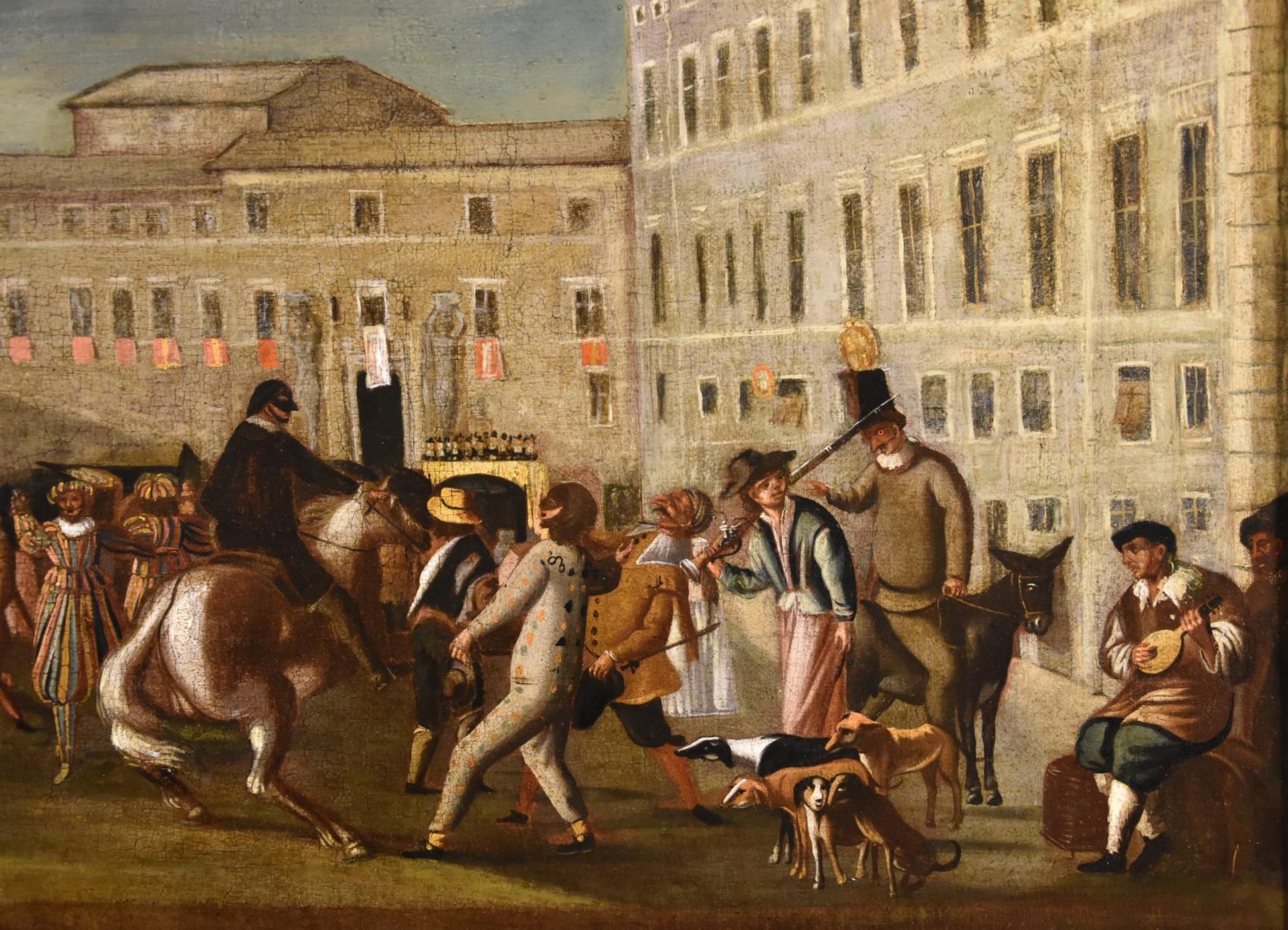 Carnaval Roma Colonna plaza Cerquozzi Siglo XVII Pintura Óleo sobre lienzo Italia en venta 6