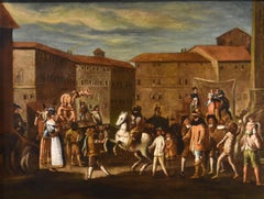 Carnaval Roma Plaza Navona Cerquozzi Siglo XVII Pintura Óleo sobre lienzo Italia