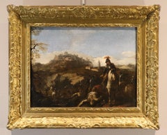 Battle Scene Cerquozzi Paint 17th Century Oil on canvas Old master Landscape