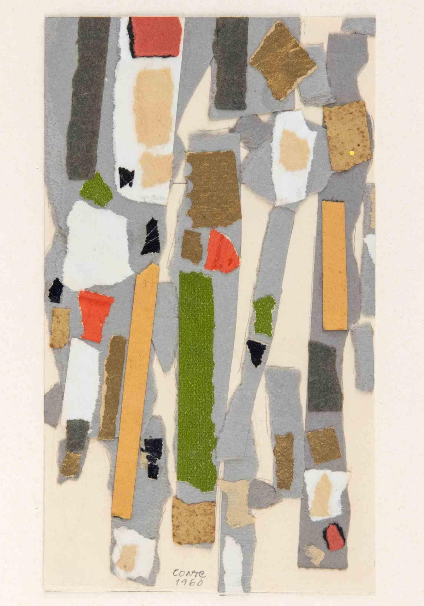 Study for a mosaic relief is a contemporary artwork realized by Michelangelo Conte in 1960.

Mixed colored collage.

Hand-signed and dated on the back. 