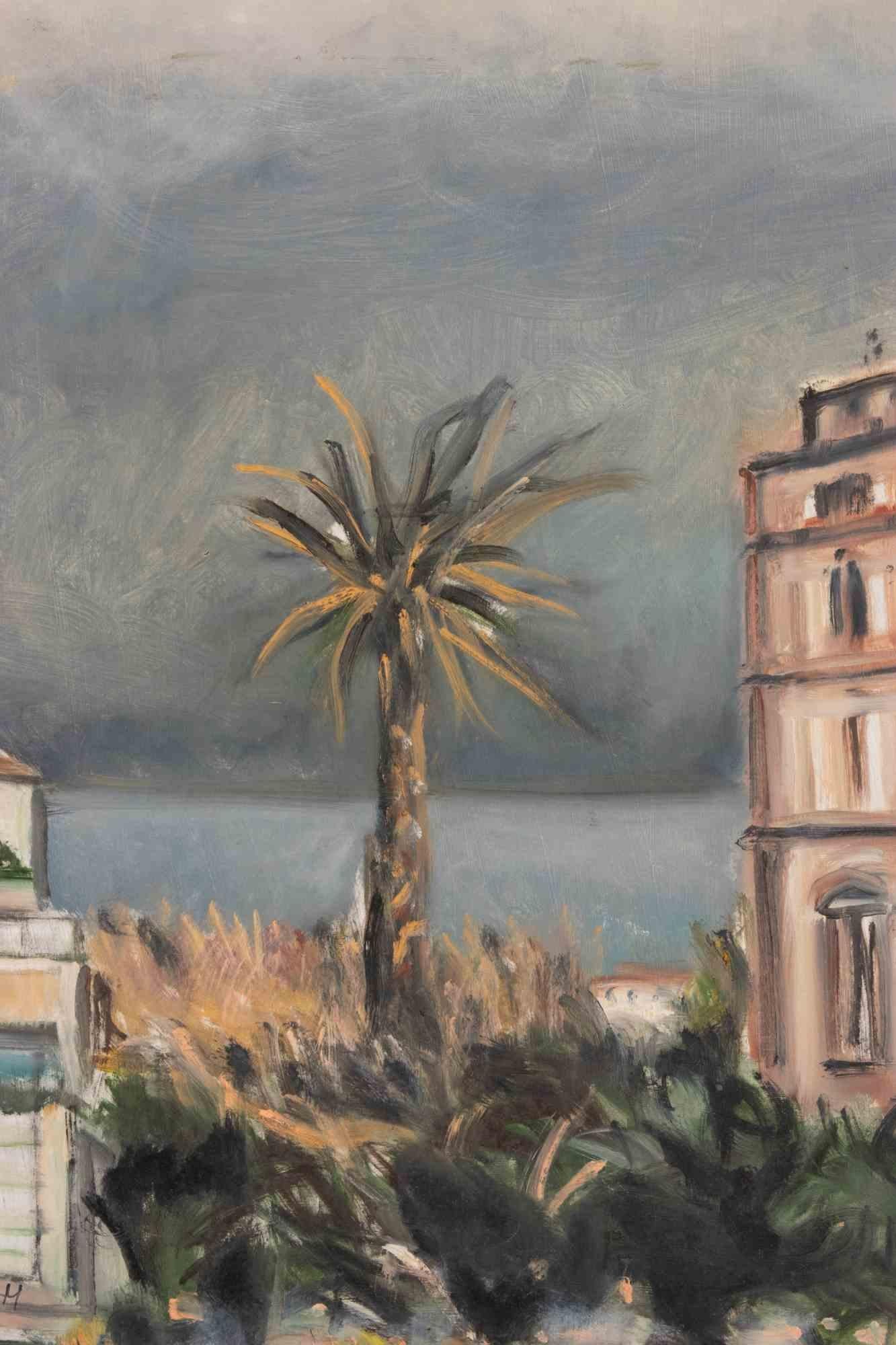 Avant la tempête - Peinture à l'huile de Michelangelo Cupisti - années 1990 en vente 3