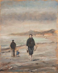 Bord de mer à Viareggio - Peinture à l'huile de Michelangelo Cupisti - 2003
