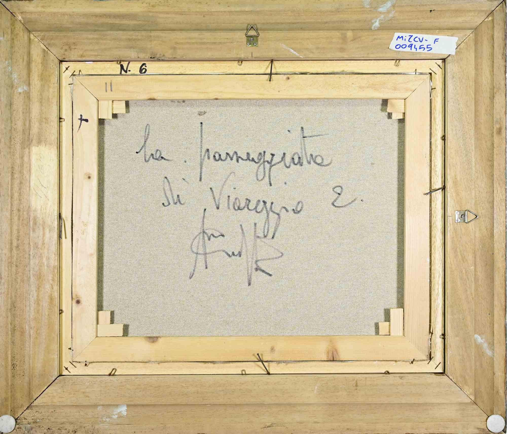 La promenade de Viareggio - Peinture à l'huile de Michelangelo Cupisti - années 1990 en vente 2