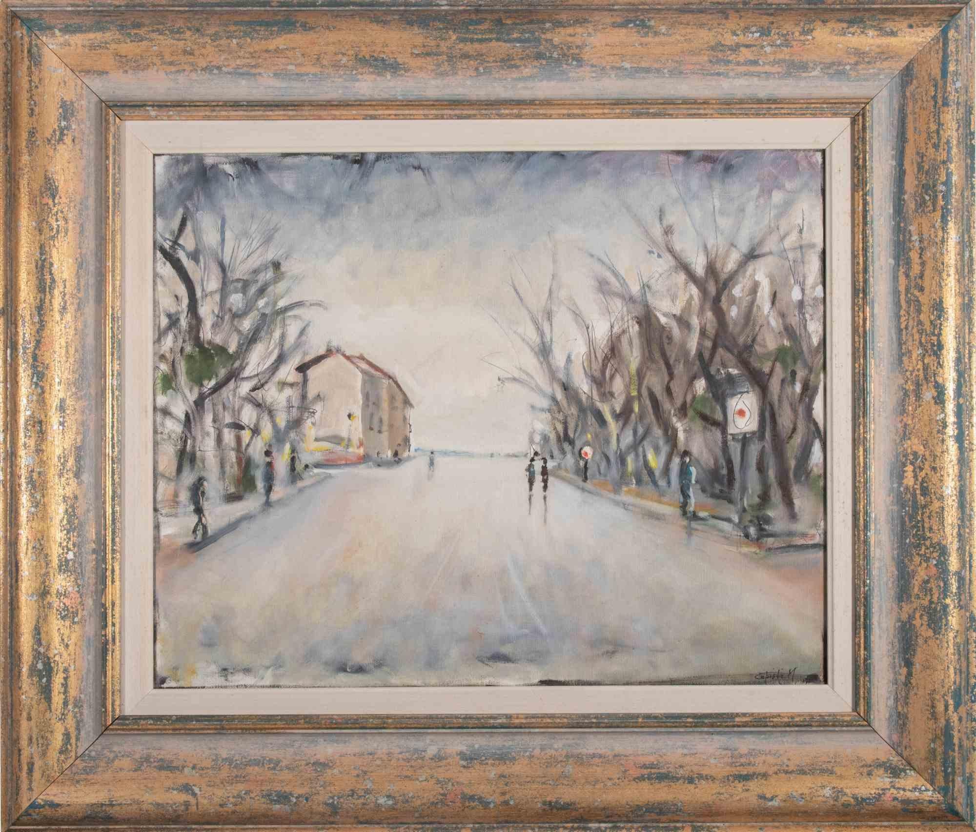 Huile sur toile réalisée par Michelangelo Cupisti (1935-2012) dans les années 1990.

Main signée en bas à droite. Signé et titré à la main au dos.

Comprend un cadre en bois Coeval cm. 71x61.

Très bon état.