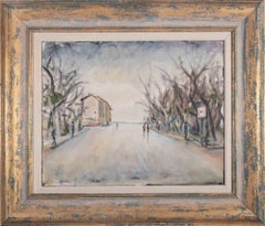 Vue de Viareggio - Peinture à l'huile de Michelangelo Cupisti - années 1990