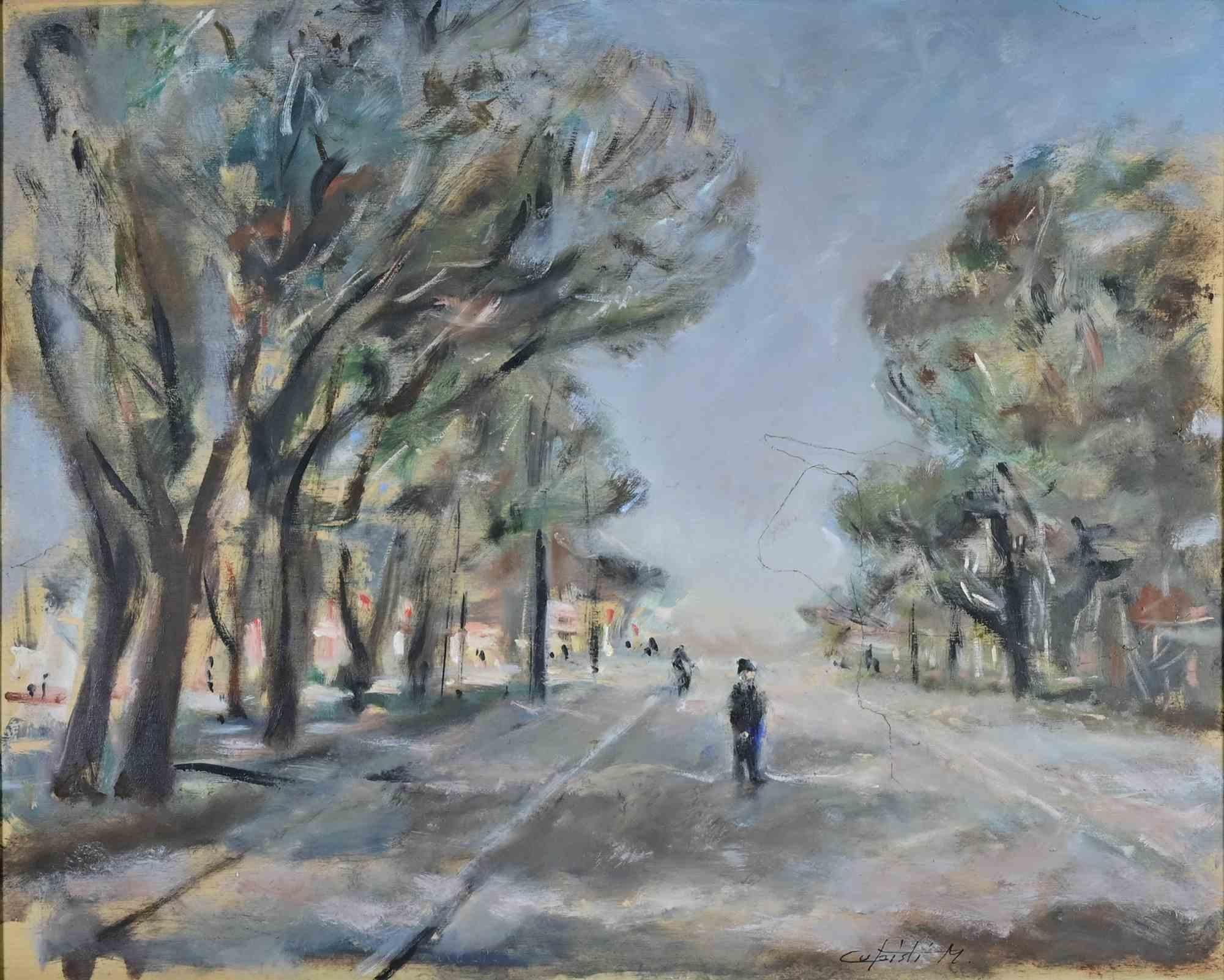 Oil on wooden table realized by Michelangelo Cupisti (1935-2012) in 1990s.

Hand signed and titled on rear.

Includes a coeval wooden frame cm. 71x61.

Very good condition.