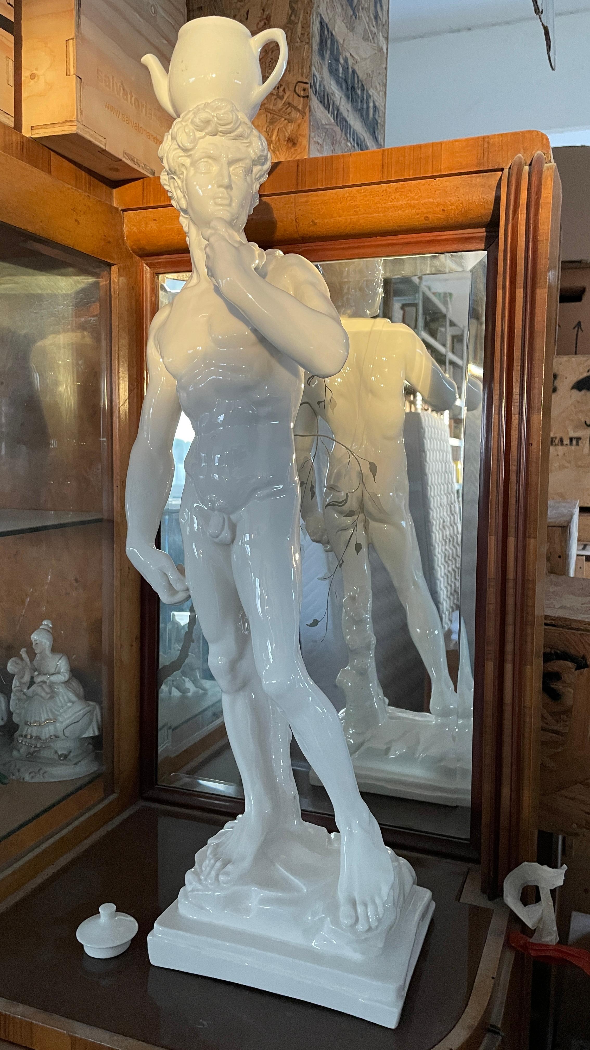 Michelangelo David Ceramic Sculpture by Andrea Salvatori, Italy, Contemporary In New Condition For Sale In London, GB