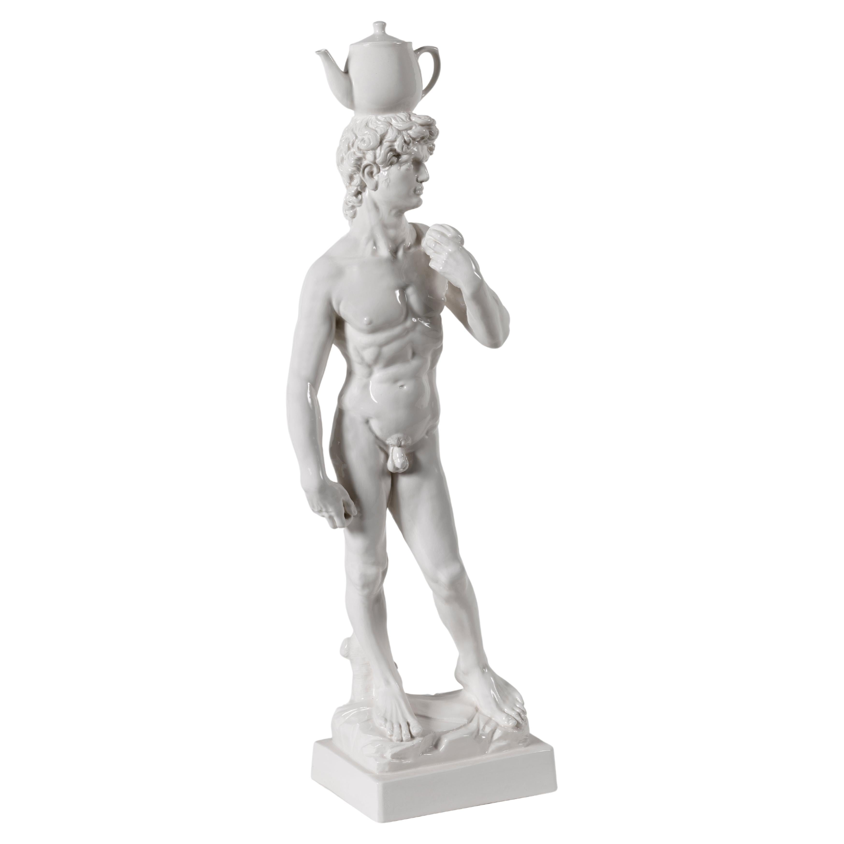 Keramik-Skulptur von Michelangelo David von Andrea Salvatori, Italien, zeitgenössisch
