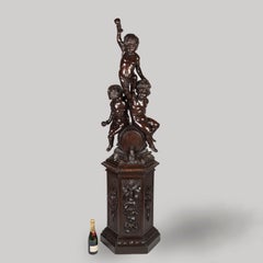 Michelangelo Guggenheim Venetian Childrens Bacchanal Sculpture, Circa 1885