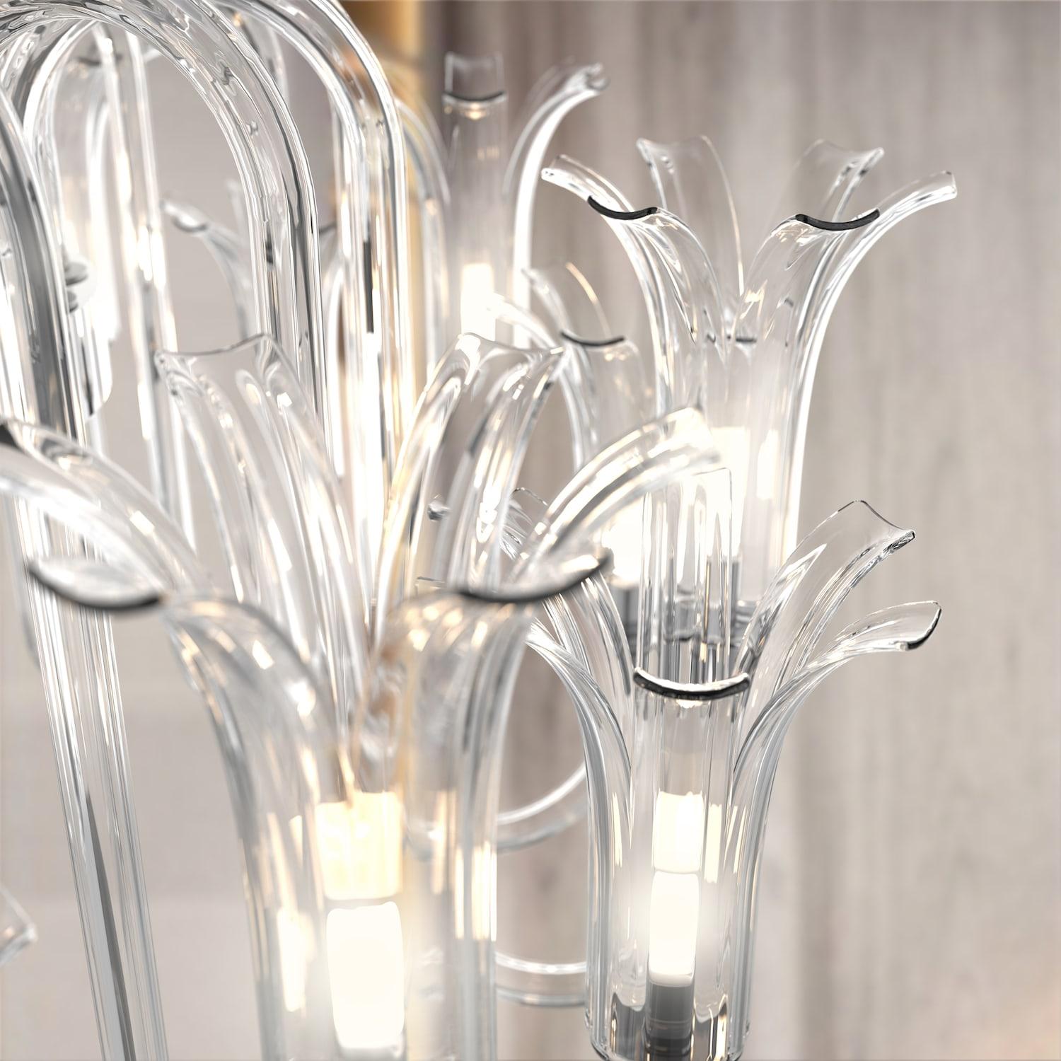 MICHELANGELO Lampadario Design Italiano – Vetro di Murano, Fino a 16 Luci en venta 1