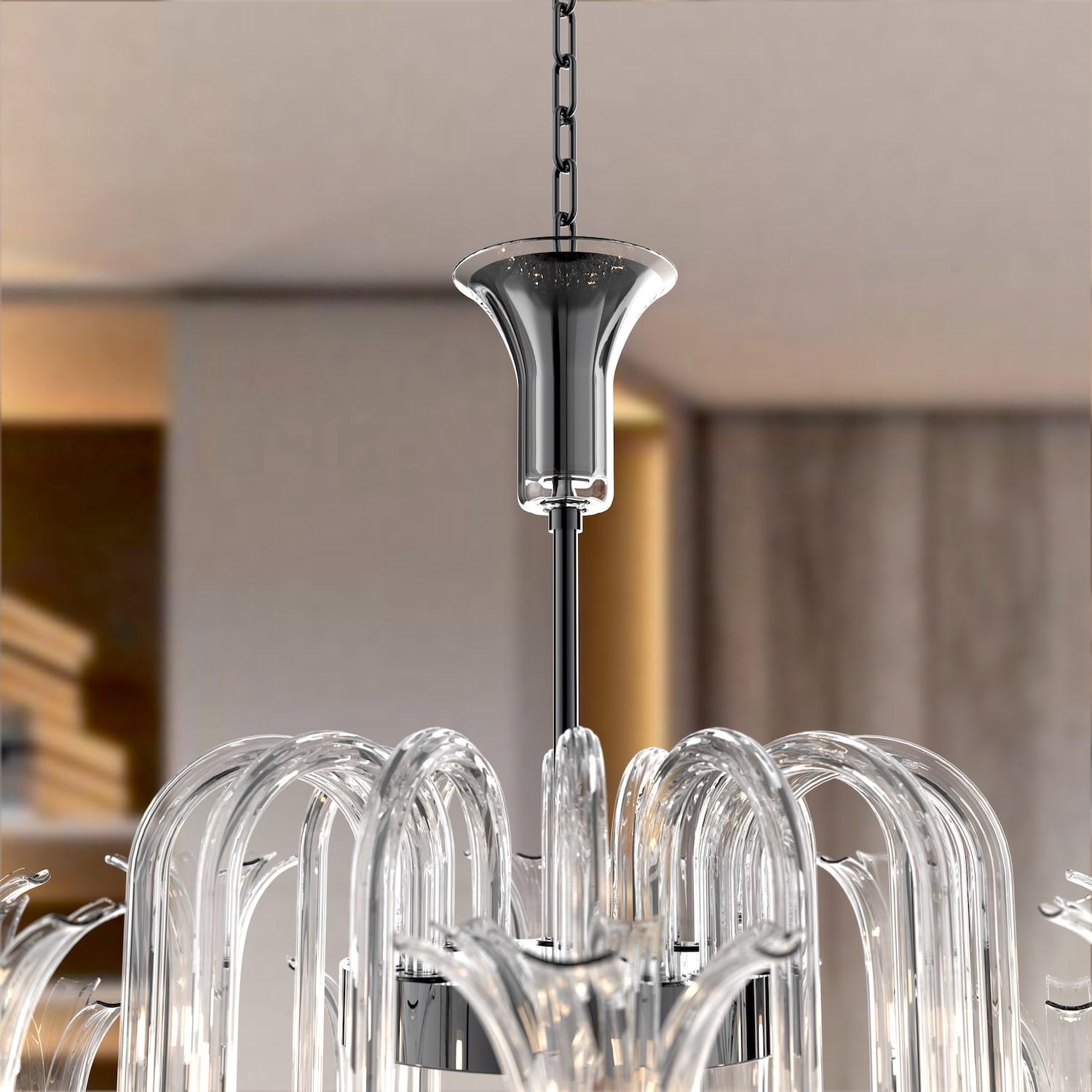 MICHELANGELO Lampadario Design Italiano – Vetro di Murano, Fino a 16 Luci en venta 3