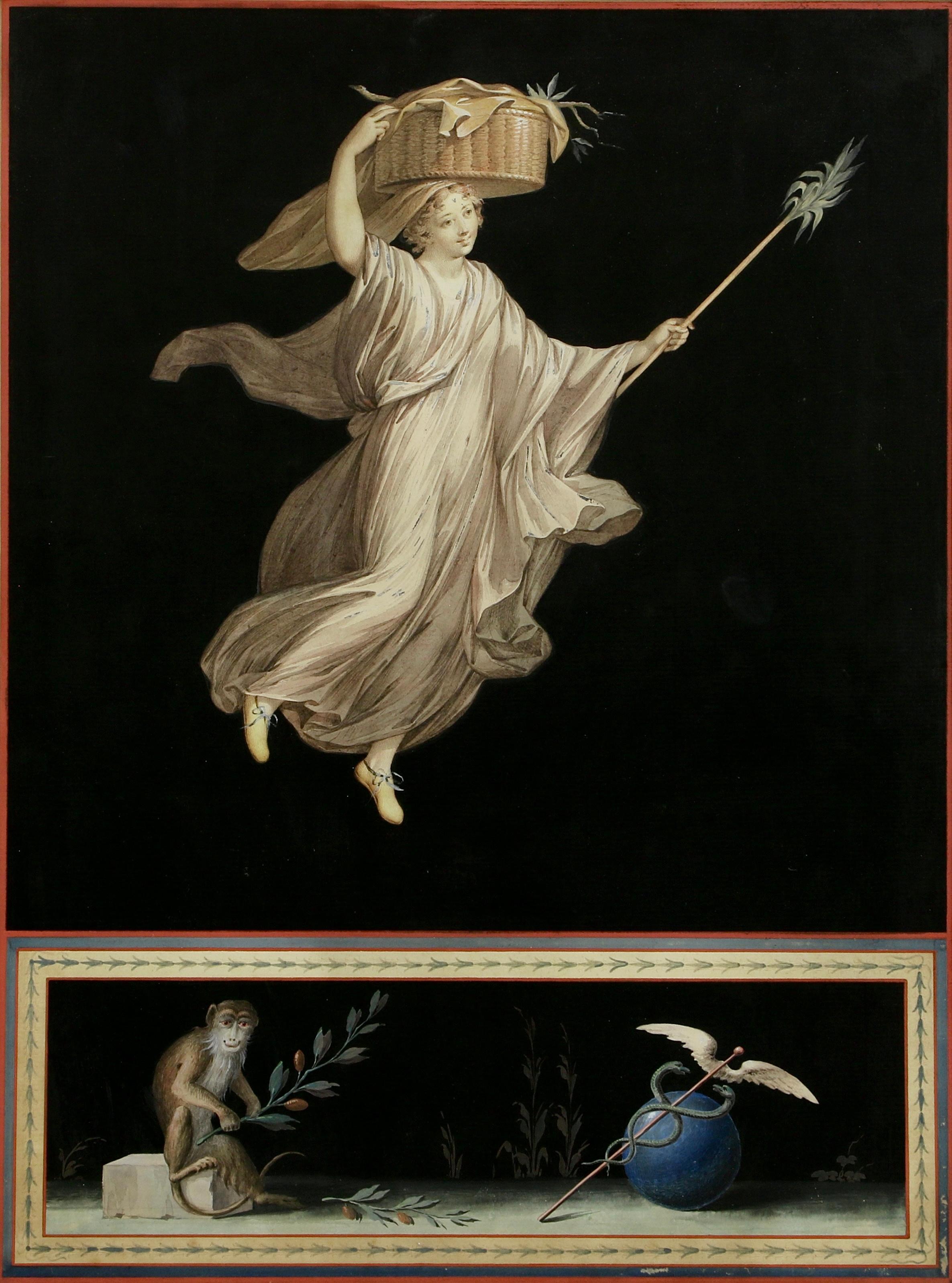 TRE DISEGNI ISPIRATI AI FREGI DELL'ERCOLEO - Painting di Michelangelo Maestri