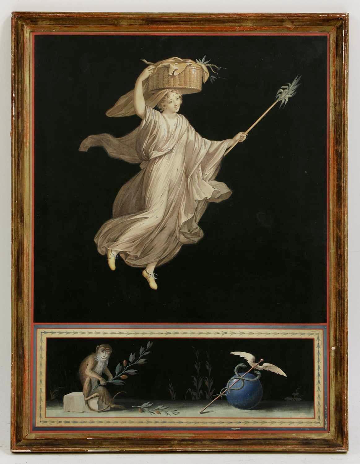 TRE DISEGNI ISPIRATI AI FREGI DELL'ERCOLEO - Painting Antichi maestri di Michelangelo Maestri