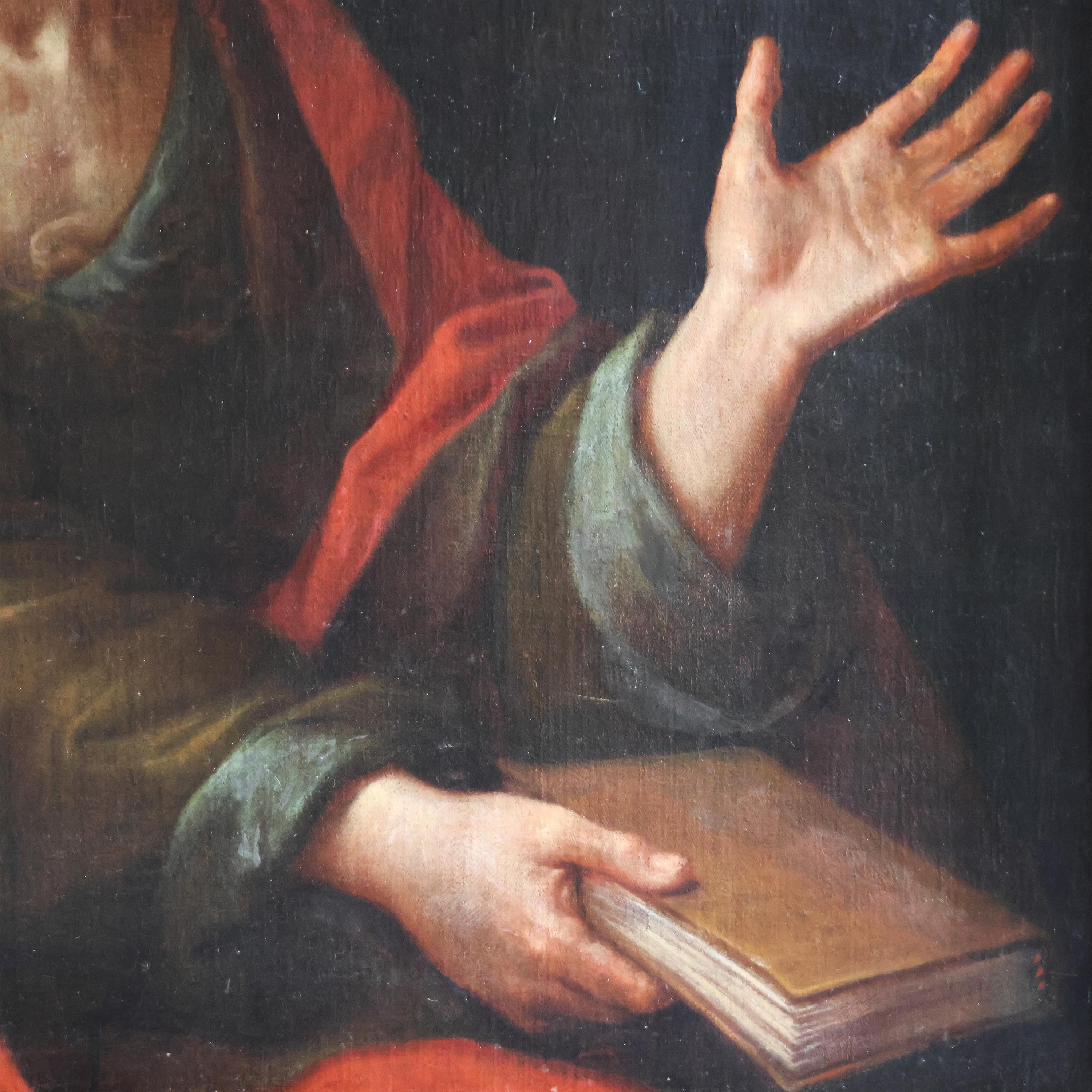 Michelangelo Merisi Caravaggio Art und Weise der; Johannes der Evangelist Öl auf Leinwand (Louis XIV.) im Angebot