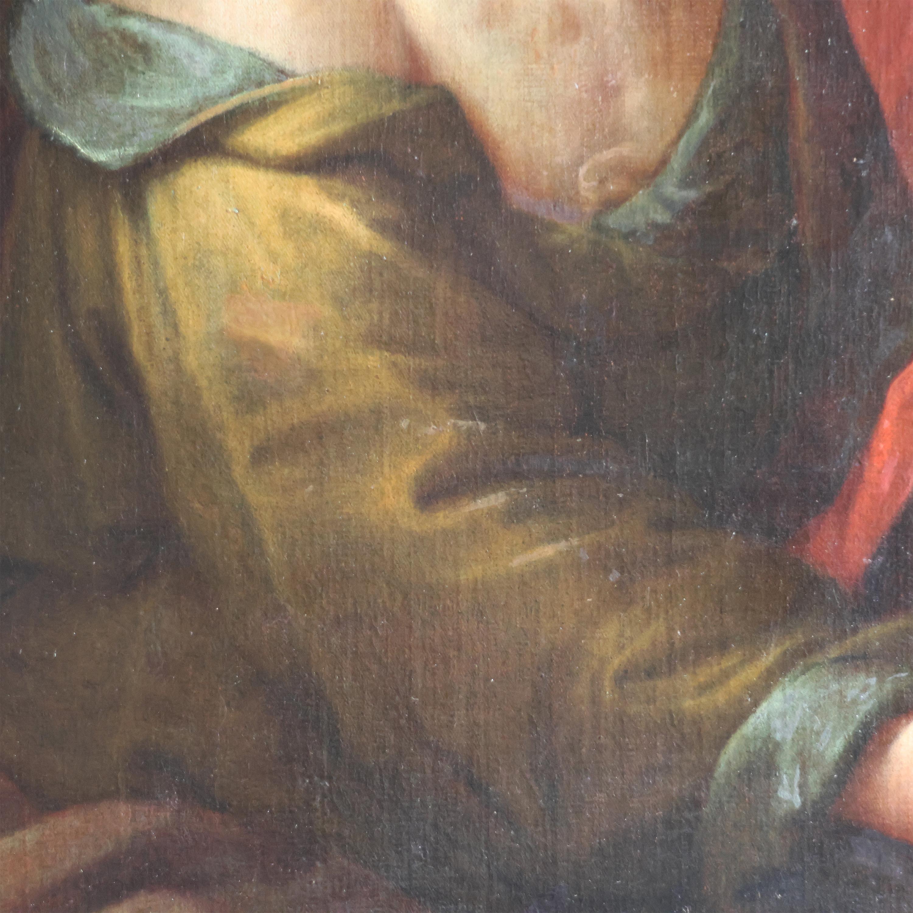 Michelangelo Merisi Caravaggio Art und Weise der; Johannes der Evangelist Öl auf Leinwand (Geölt) im Angebot