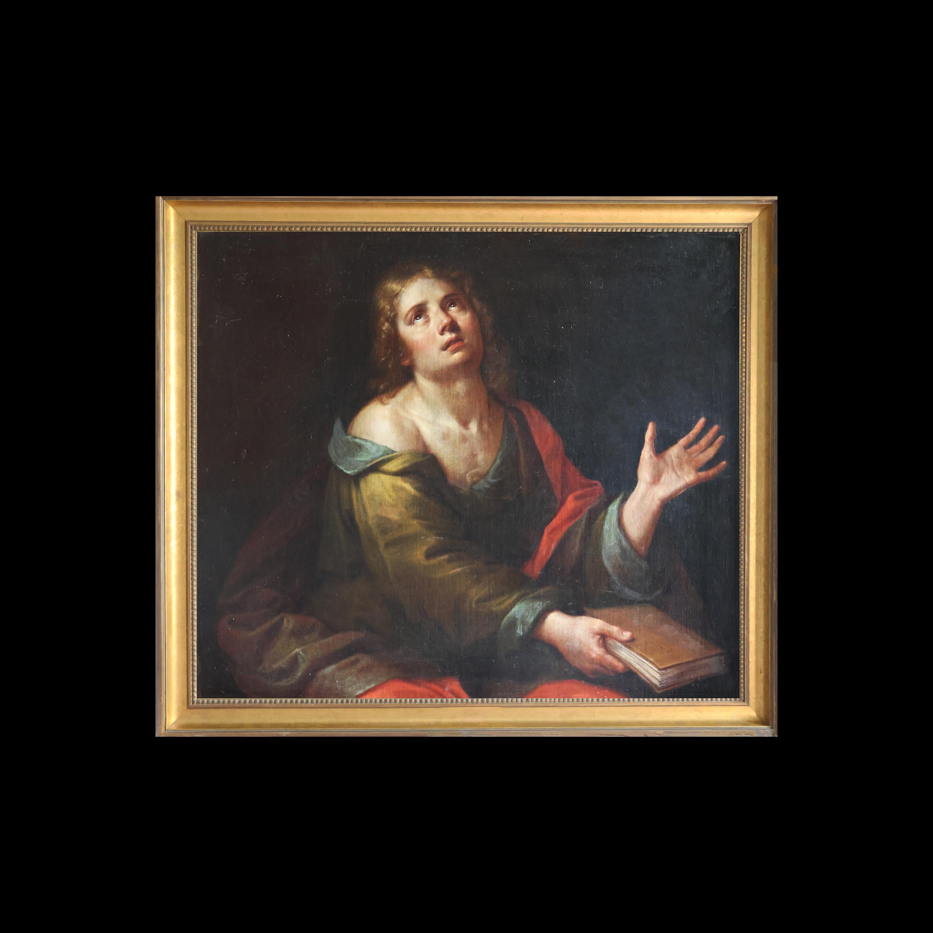Michelangelo Merisi Caravaggio Art und Weise der; Johannes der Evangelist Öl auf Leinwand (17th Century) im Angebot