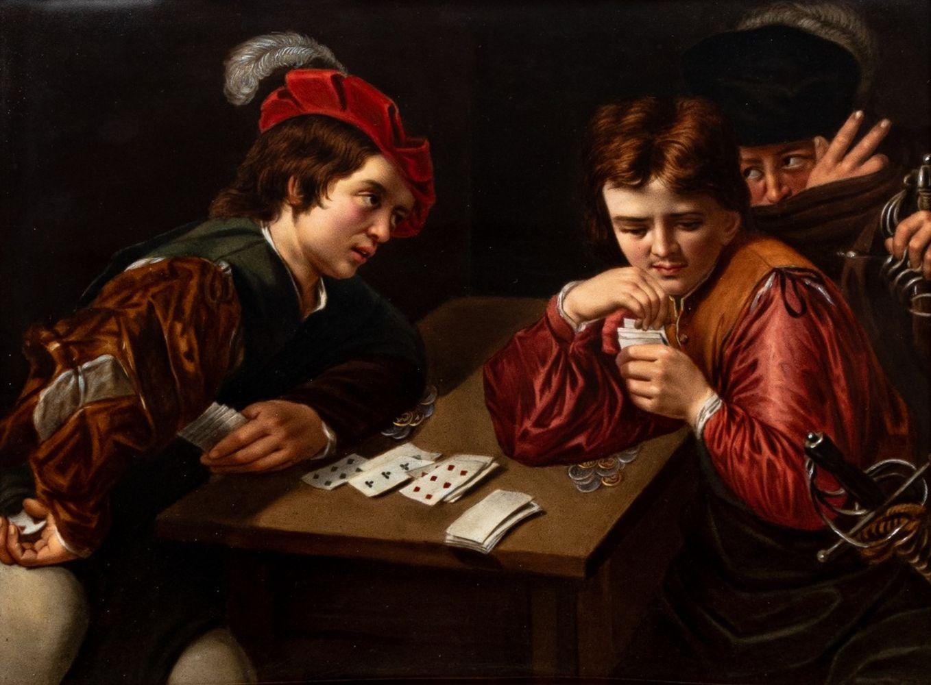 Nach Caravaggio KPM Porcelain Plaque – Painting von Michelangelo Merisi da Caravaggio