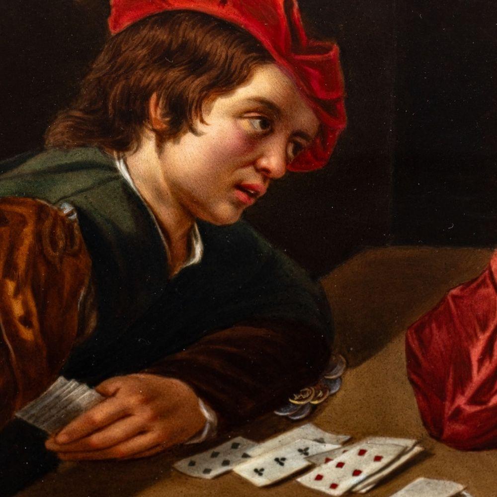 Nach Caravaggio KPM Porcelain Plaque (Barock), Painting, von Michelangelo Merisi da Caravaggio