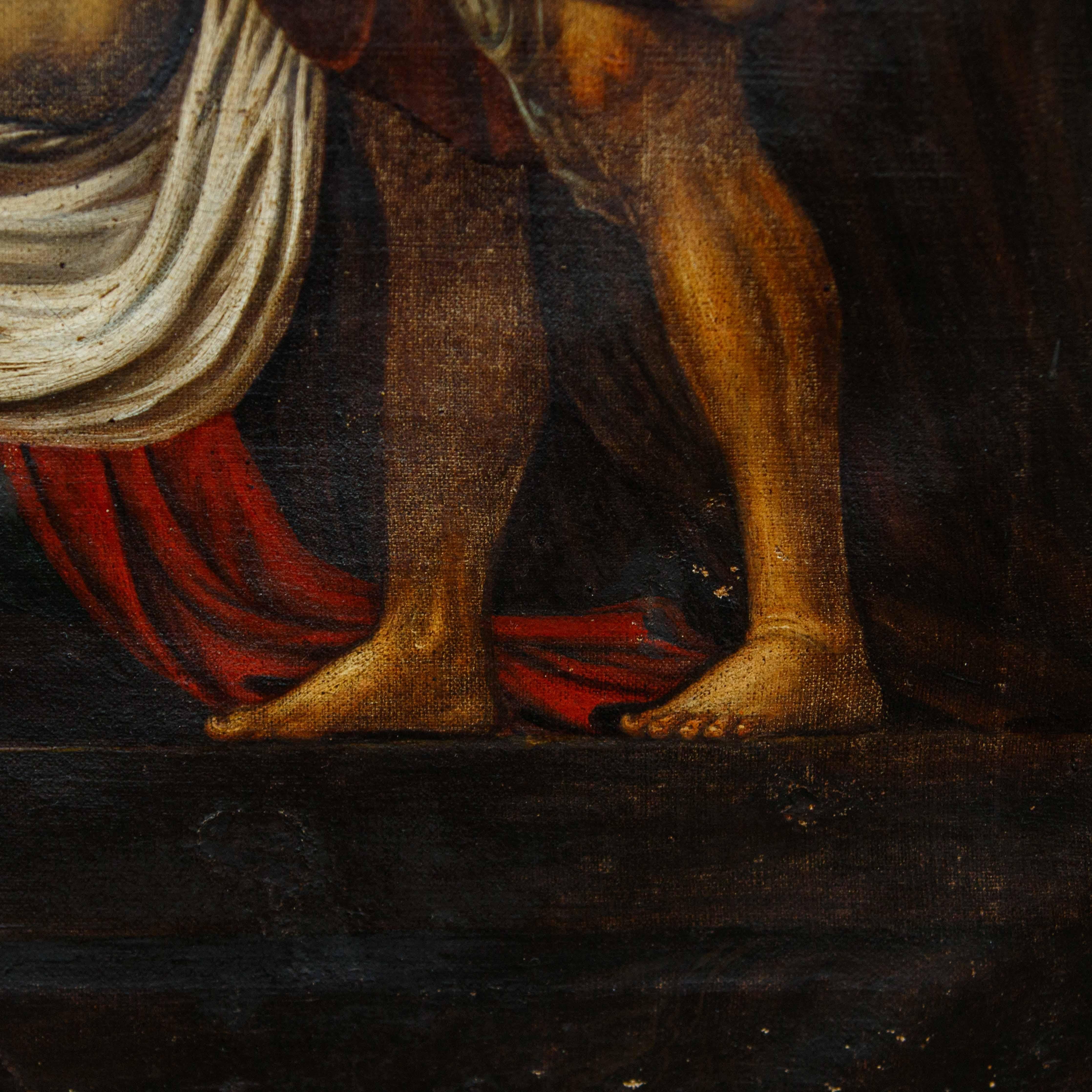 After Michelangelo Merisi, known as Caravaggio, Deposition of Christ - Brown Figurative Painting by Michelangelo Merisi da Caravaggio