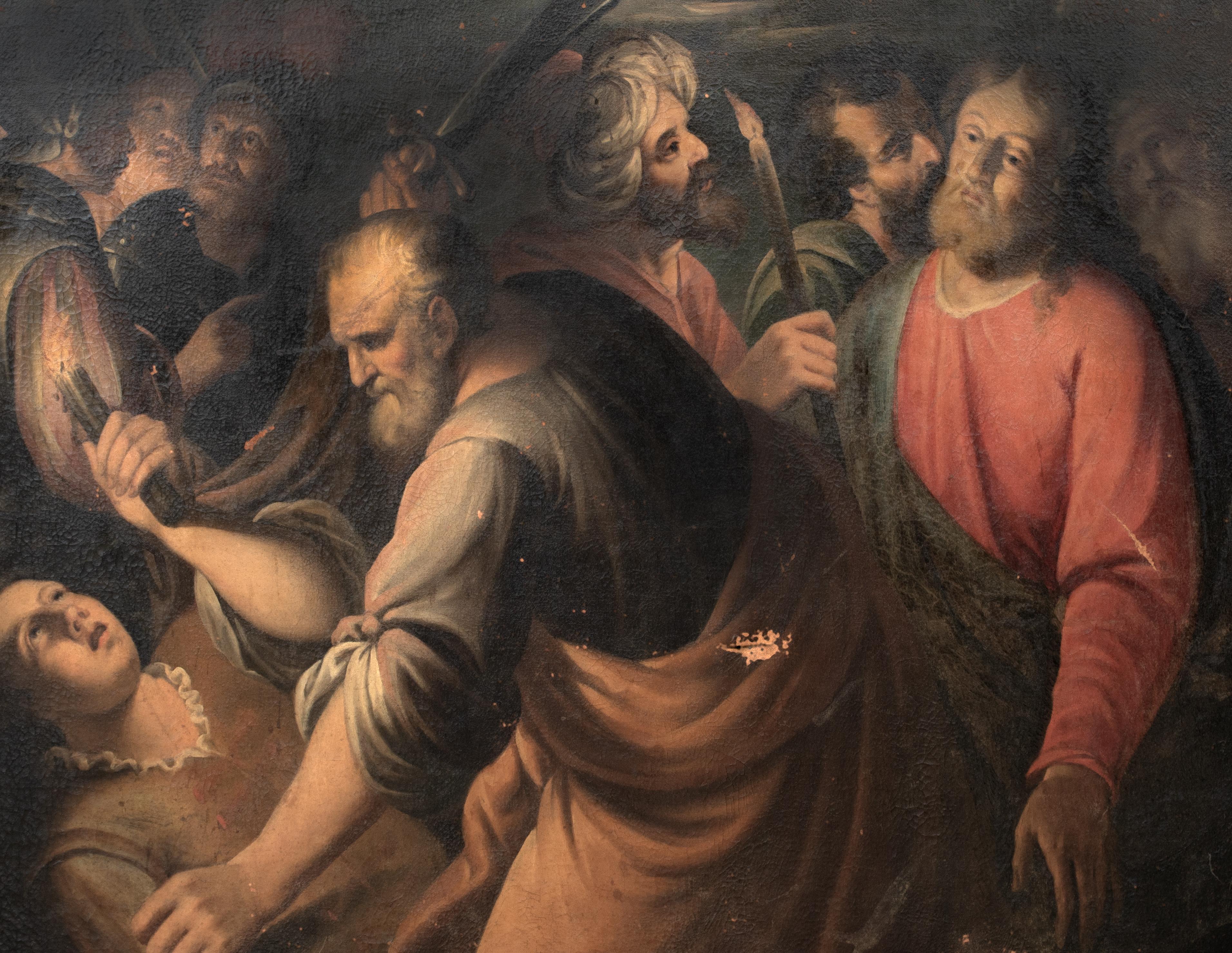 Saint Peter schneidet das Ohr des Malchus, 17. Jahrhundert  Schule von CARAVAGGIO 1