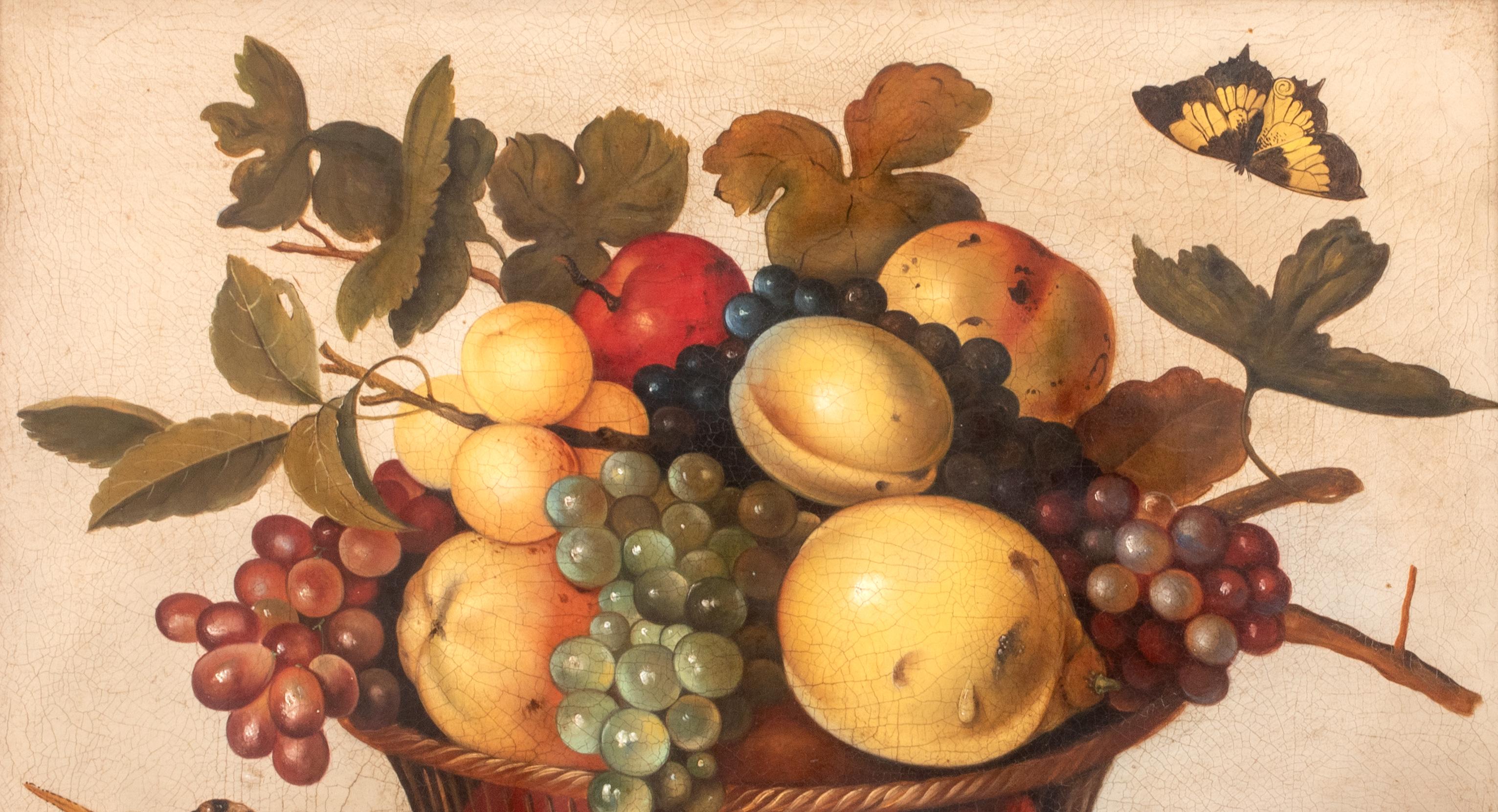 Nature morte aux fruits dans une corbeille, 17e siècle, suiveur du Caravaggio (1571-1610) 4