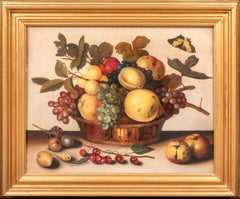 Nature morte aux fruits dans une corbeille, 17e siècle, suiveur du Caravaggio (1571-1610)