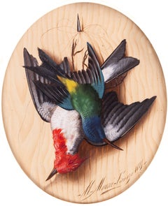 Michelangelo Meucci (Italian, 1840–1909) Trompe l'Oeil with Hanging Birds c.1875