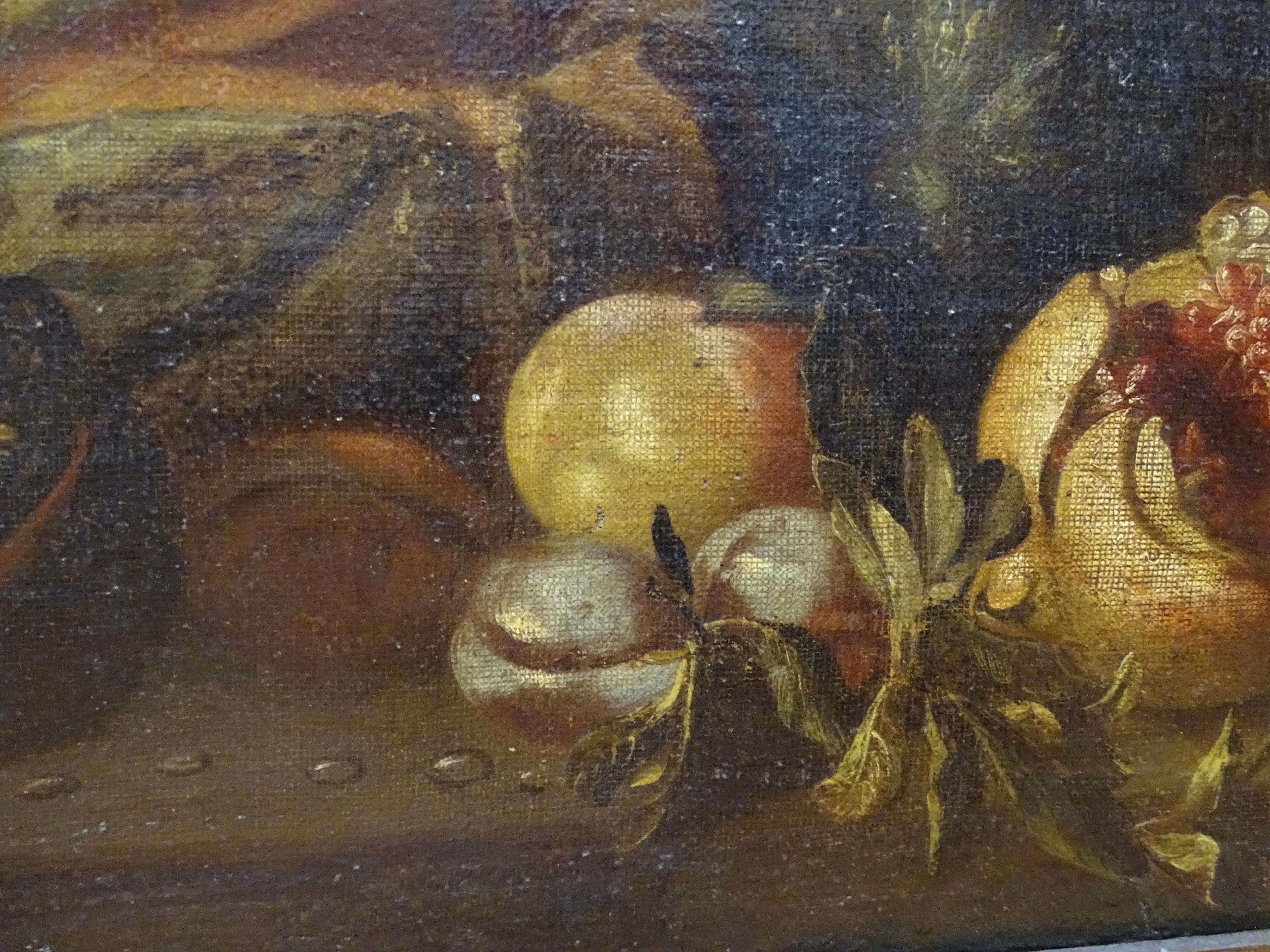 17th Century Baroque Style Italian School Still Life With Figure Oil On Canvas For Sale 2