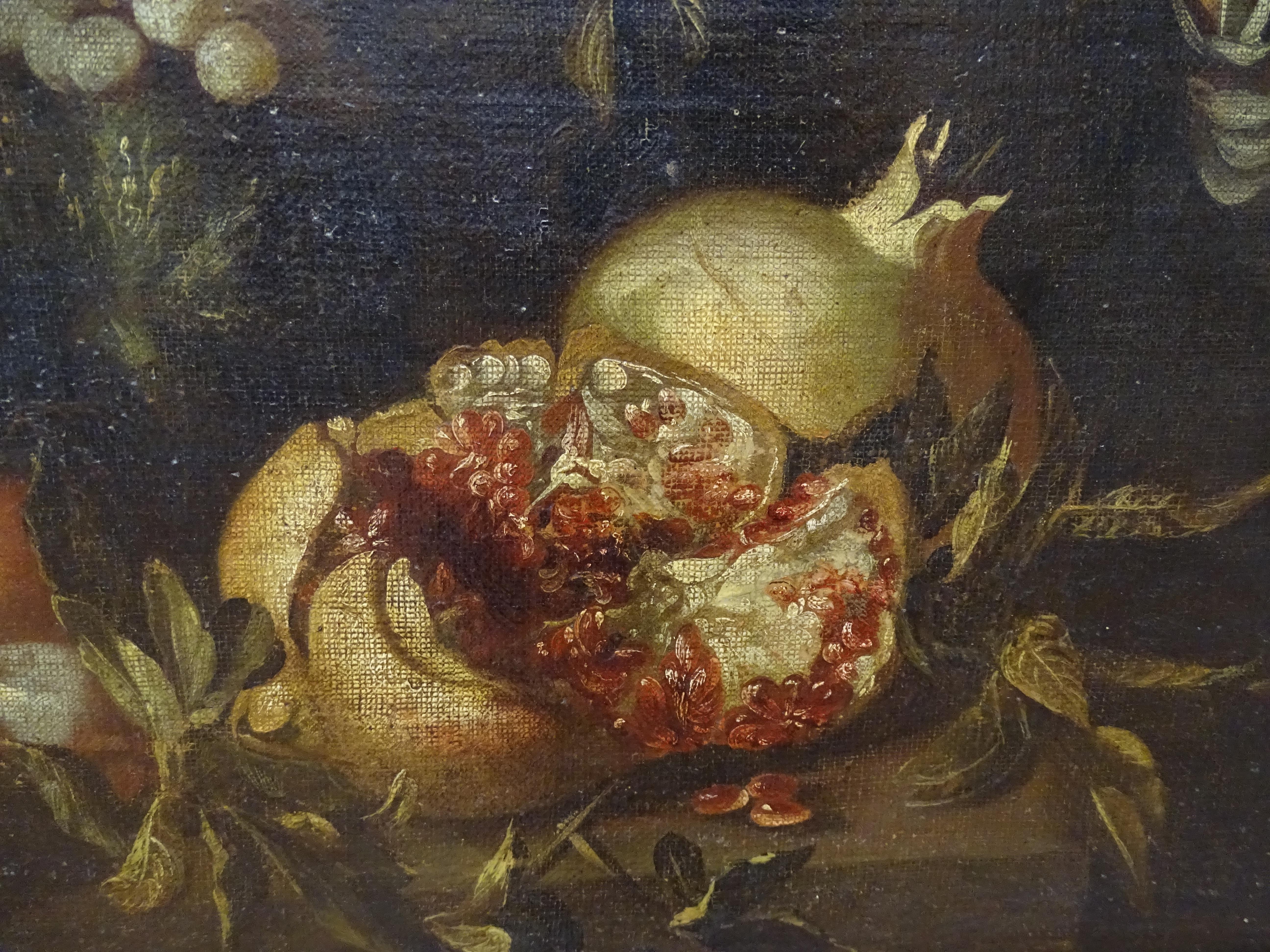 17th Century Baroque Style Italian School Still Life With Figure Oil On Canvas For Sale 3